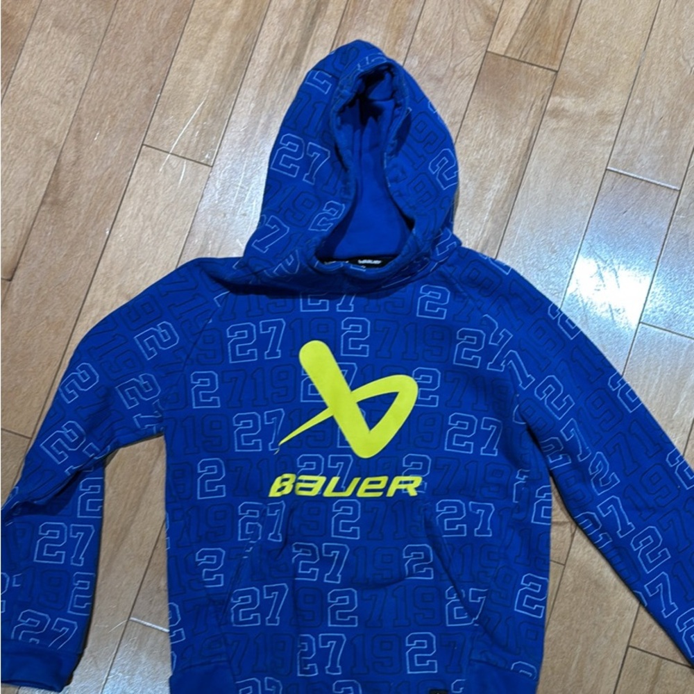 Boys Bauer Hoodie with Vibrant Yellow Logo